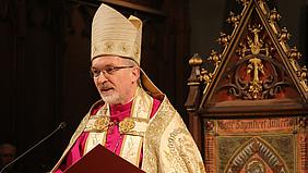 Bischof Gregor Maria Hanke bei der Silvesterpredigt im Eichstätter Dom; pde-Foto: Bernhard Löhlein