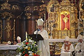 Kardinal Paul Josef Cordes beim Festgottesdienst zum 450-jährigen Jubiläum des Eichstätter Priesterseminars. pde-Foto: Geraldo Hoffmann