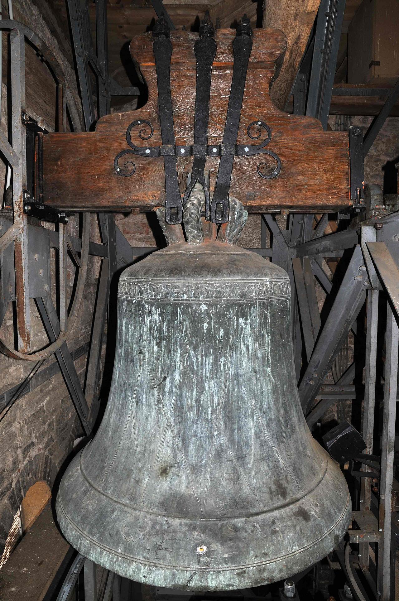 Eichstätter Dom, Nordturm: Frauen-Glocke, unbezeichnet, evtl. Hermann Kessler (I), Nürnberg, 1. Hälfte des 14. Jahrhunderts. Foto: Thomas Winkelbauer