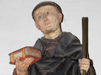 Gotische Figur des heiligen Wunibald in der Pfarrkirche St. Jakobus in Ornbau