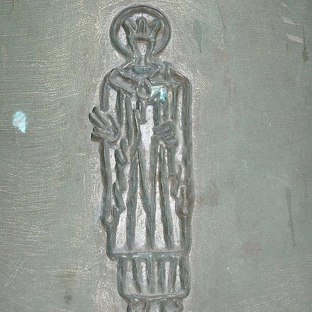 Burgthann, Filialkirche Christkönig, Detail der Johannes-Nepomuk-Glocke. Foto: Thomas Winkelbauer