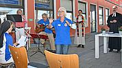 Ökumenischer Gottesdienst am Bahnhof in Ingolstadt. Foto: Peter Esser/Caritas