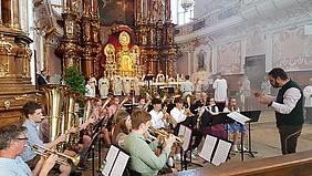Blasorchester des Realschulzentrums Rebdorf. Foto: Geraldo Hoffmann/pde