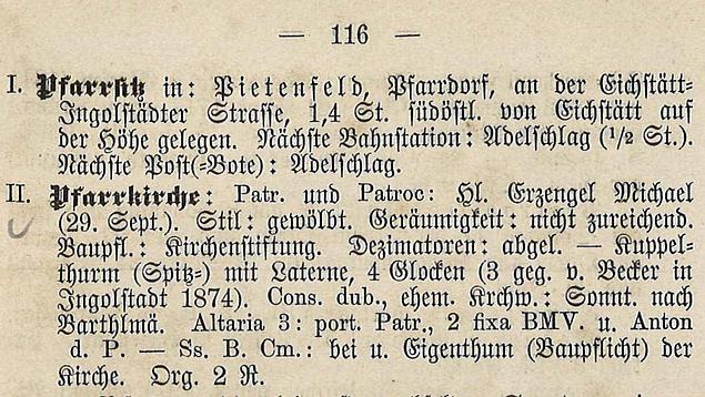 Matrikel des Bisthums Eichstätt nach dem Stande des Jahres 1875. Foto: Thomas Winkelbauer