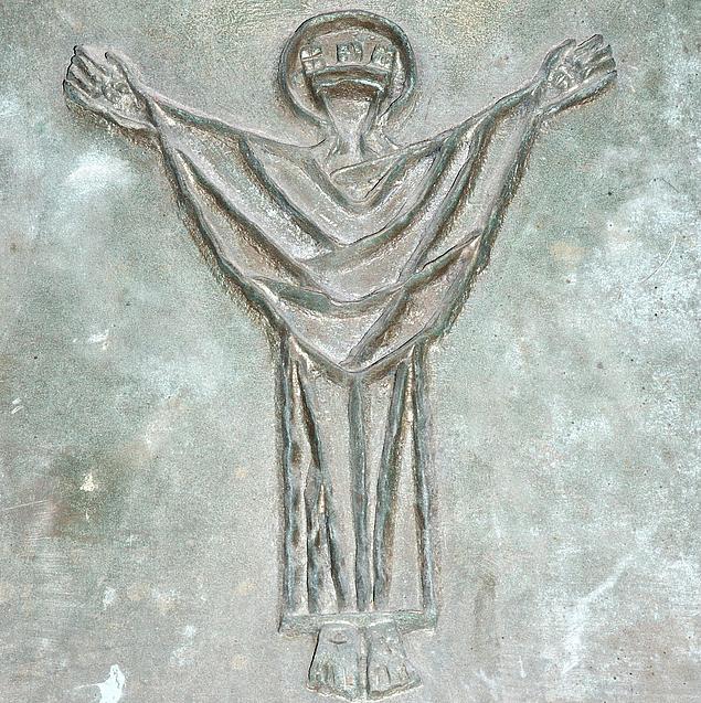 Burgthann, Filialkirche Christkönig, Detail der Christusglocke. Foto: Thomas Winkelbauer