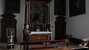Domkapellmeister Manfred Faig singt in der Borgias-Kapelle des Bischöflichen Seminars Eichstätt