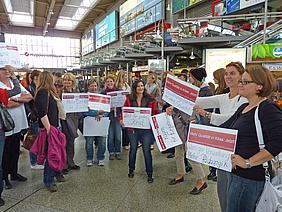 Pädagogische Fachkräfte aus dem Bistum Eichstätt fuhren zur Kitas-Kundgebung nach München. Foto: Caritas