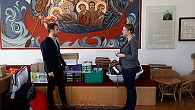 Hennadii Aronóvych und Anika Taiber-Groh im Gespräch