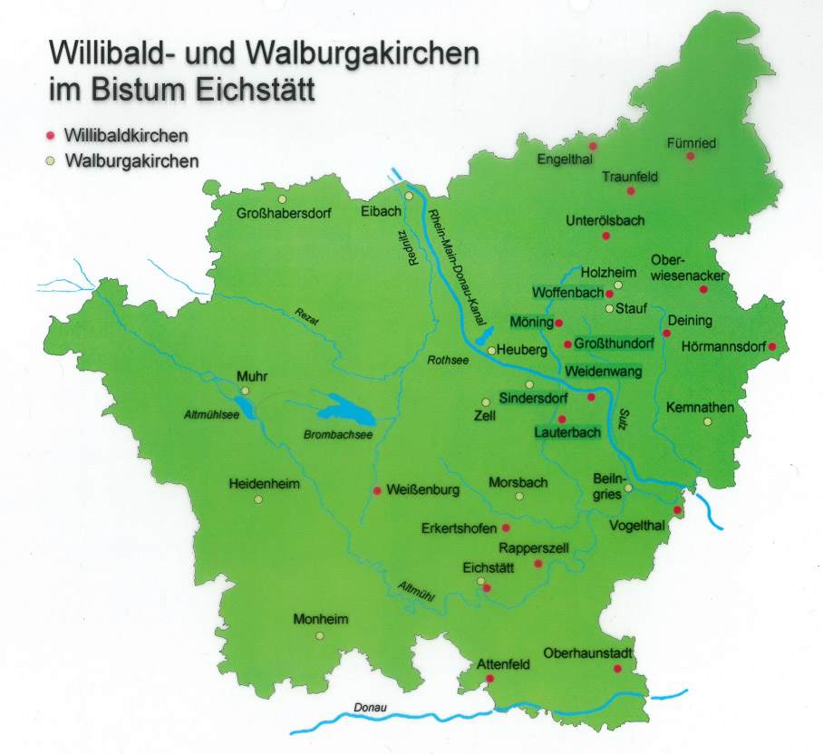 Willibald- und Wallburga-Kirchen im Bistum Eichstätt